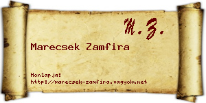 Marecsek Zamfira névjegykártya